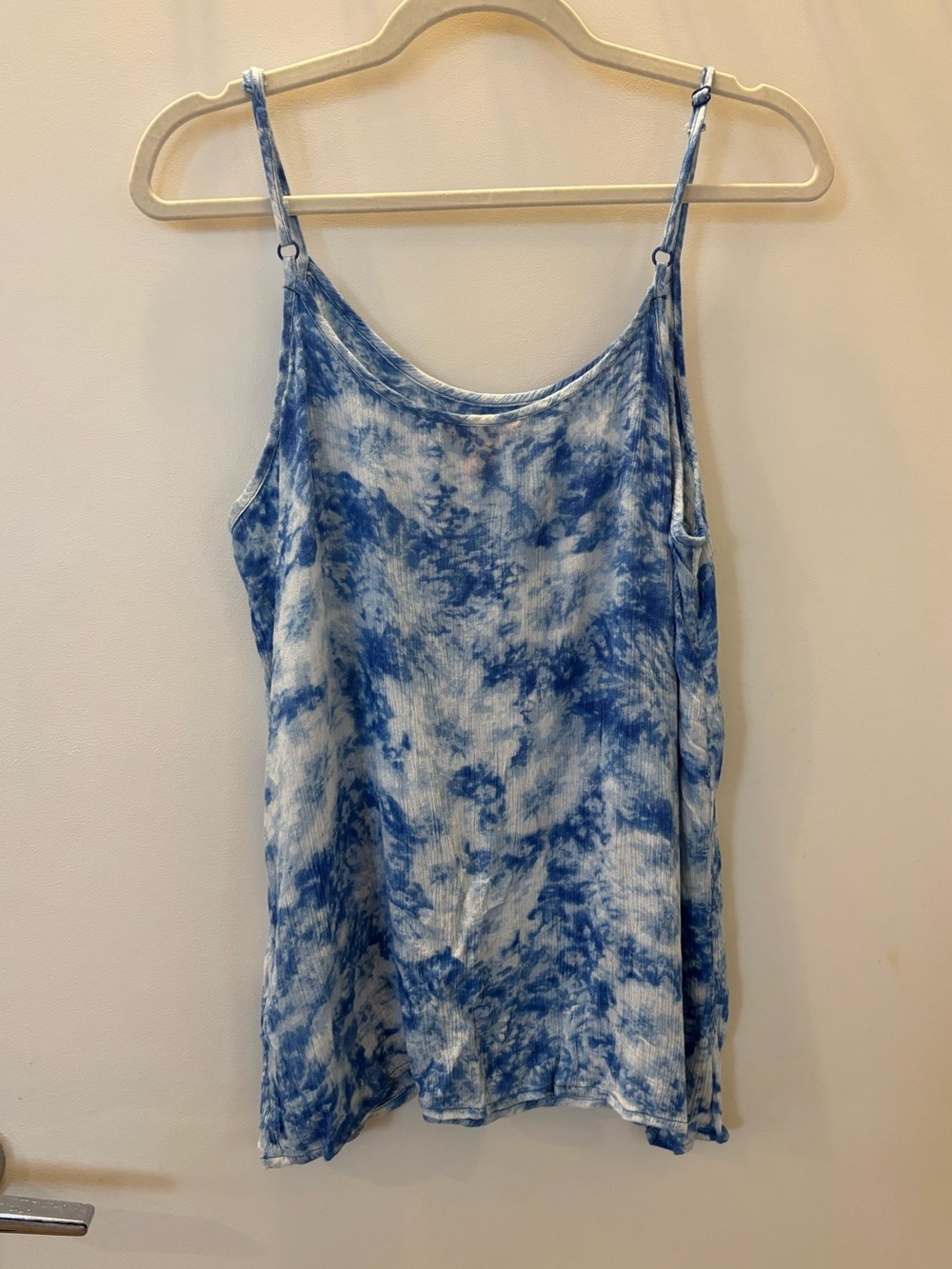Joe Fresh Blue and White Tie-Dye Spaghetti Strap Camisole